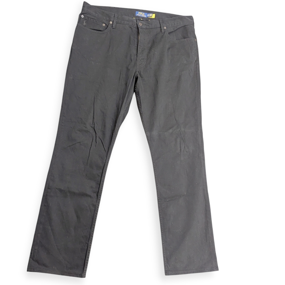 Polo Ralph Lauren Men's Black Flat Front Chino Pants with embroidered pony 38x32